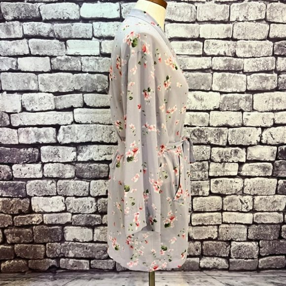 Victorias Secret Lavender W/ Floral Print Robe One Size - Picture 9 of 11